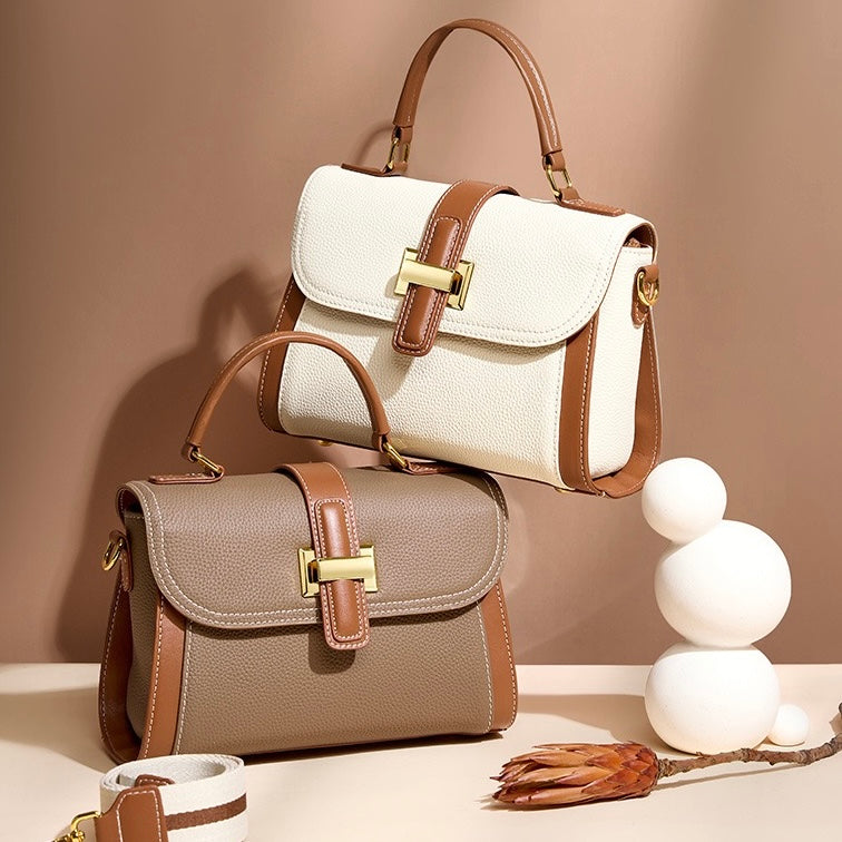Lysiana | Structured Leather Top Handle Bag