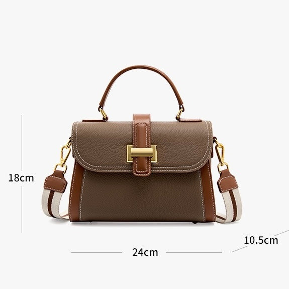 Lysiana | Structured Leather Top Handle Bag