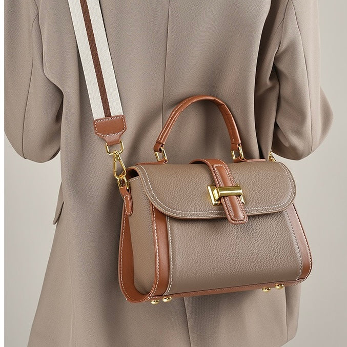Lysiana | Structured Leather Top Handle Bag