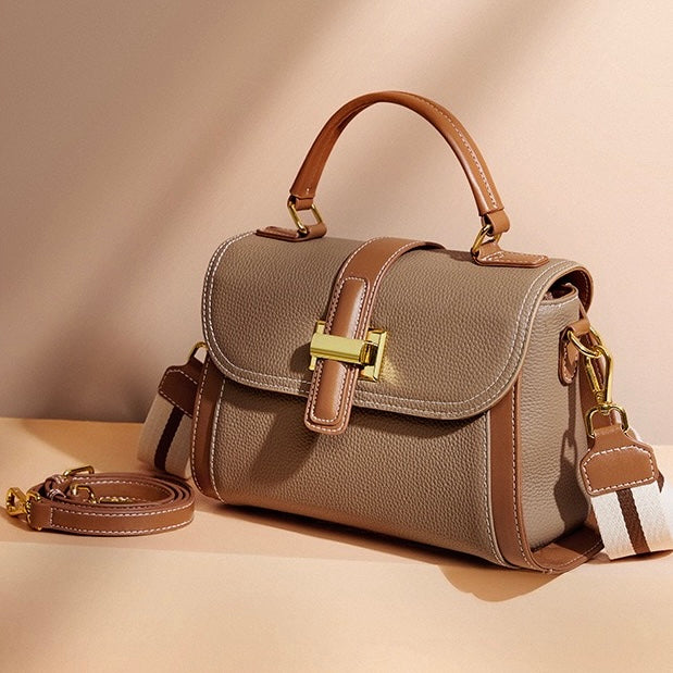 Lysiana | Structured Leather Top Handle Bag