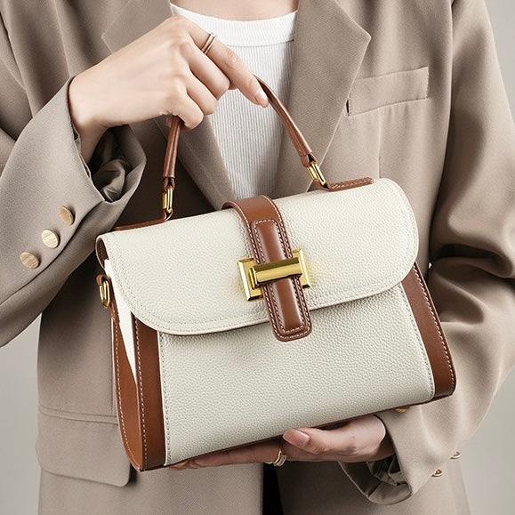 Lysiana | Structured Leather Top Handle Bag