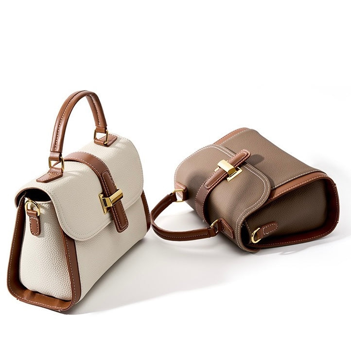 Lysiana | Structured Leather Top Handle Bag