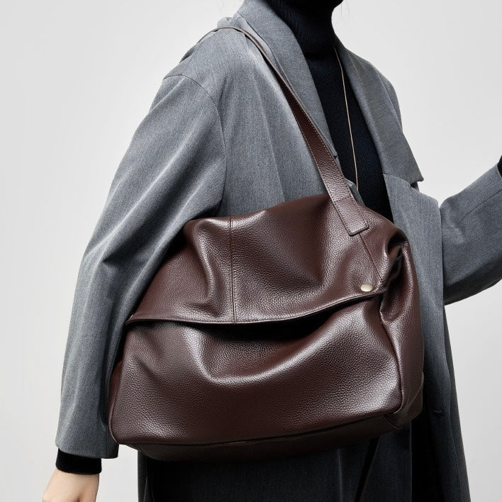 Lysiana | Retro Genuine Leather Minimalist Tote