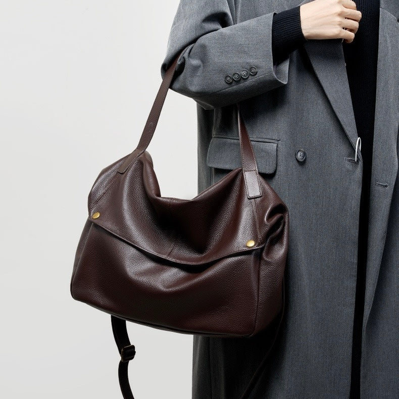 Lysiana | Retro Genuine Leather Minimalist Tote