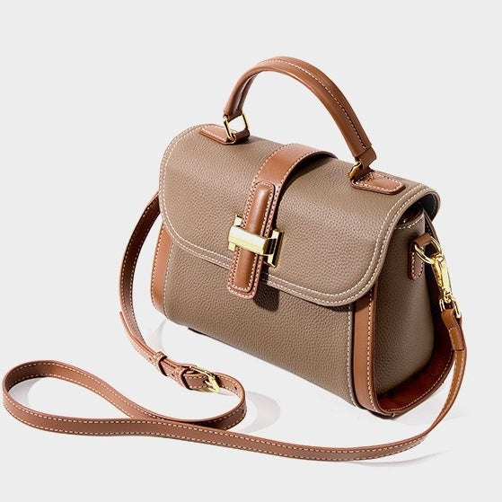 Lysiana | Structured Leather Top Handle Bag