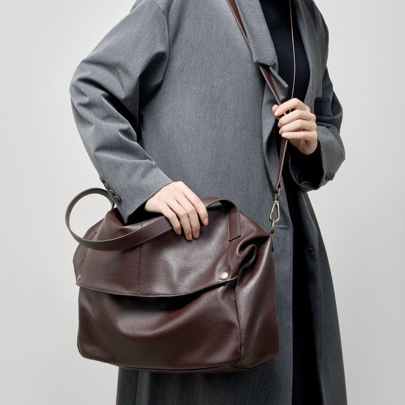 Lysiana | Retro Genuine Leather Minimalist Tote
