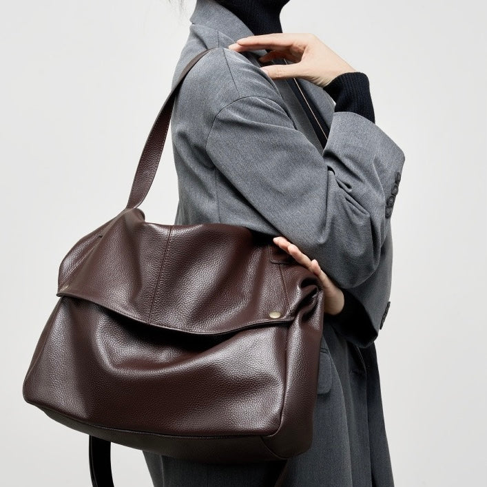 Lysiana | Retro Genuine Leather Minimalist Tote