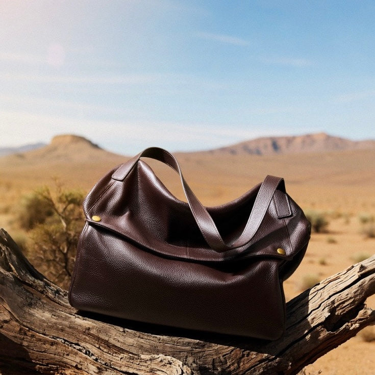 Lysiana | Retro Genuine Leather Minimalist Tote