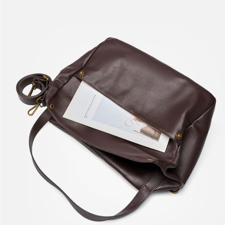 Lysiana | Retro Genuine Leather Minimalist Tote