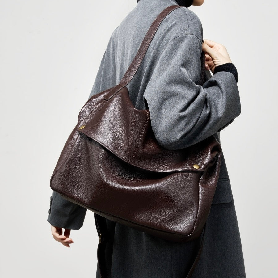 Lysiana | Retro Genuine Leather Minimalist Tote