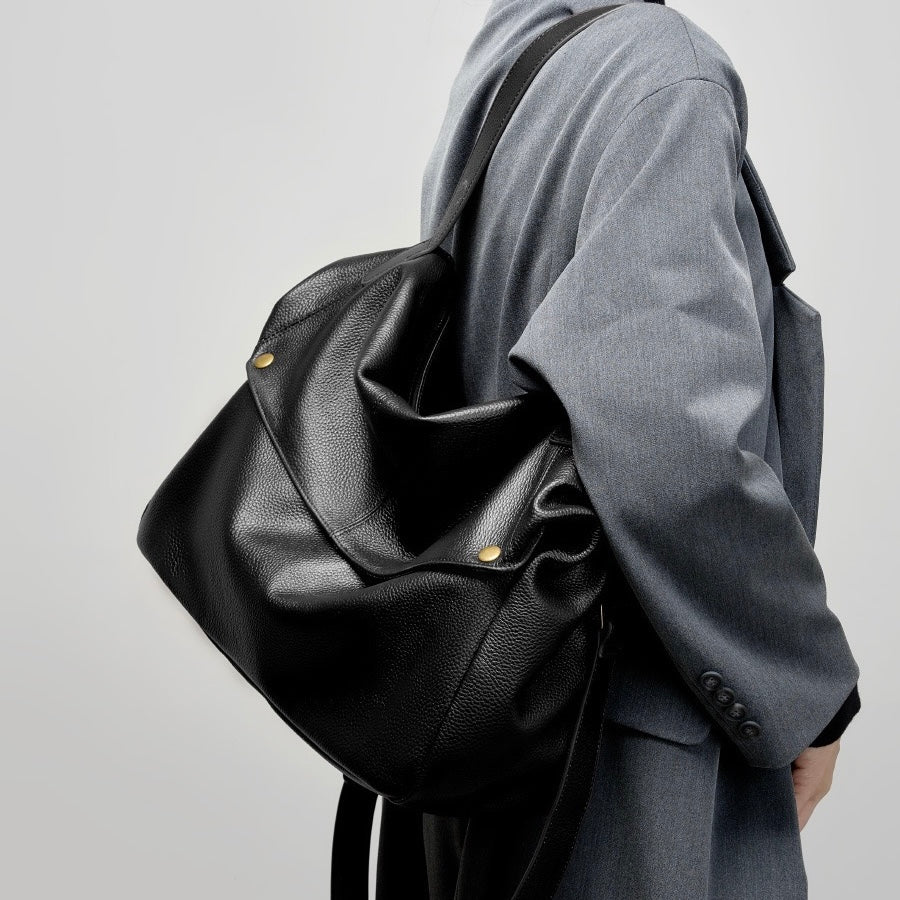 Lysiana | Retro Genuine Leather Minimalist Tote