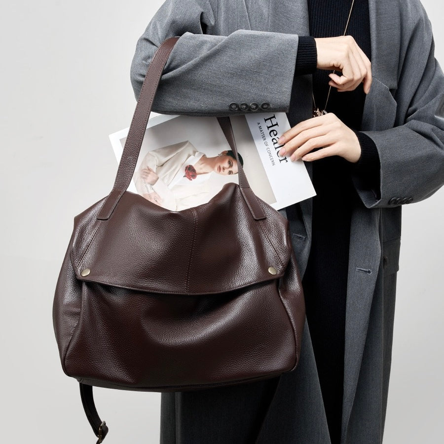 Lysiana | Retro Genuine Leather Minimalist Tote