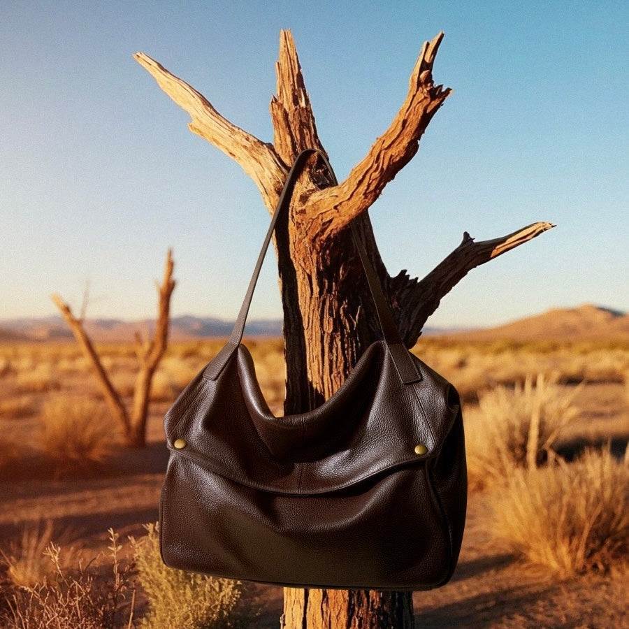 Lysiana | Retro Genuine Leather Minimalist Tote