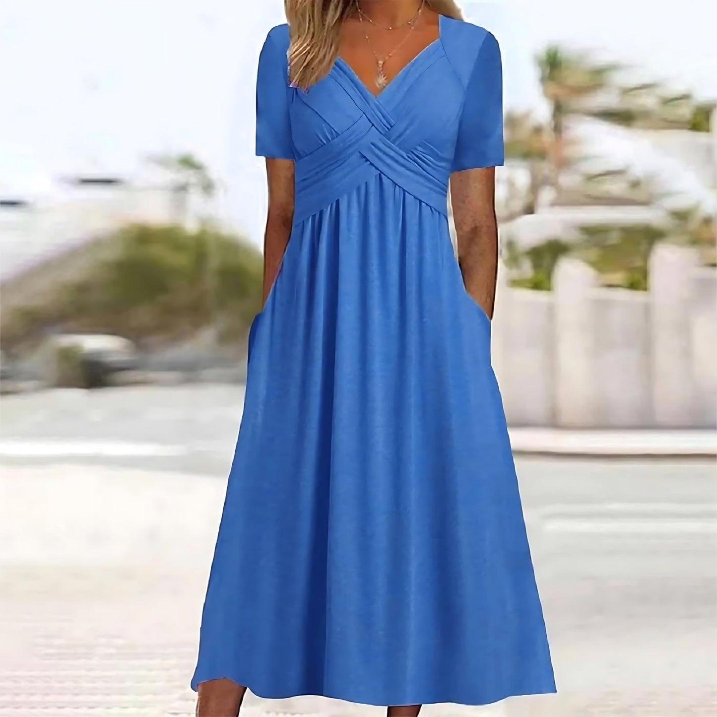 Mila™ - Elegant Midi Dress with Tummy Coverage
