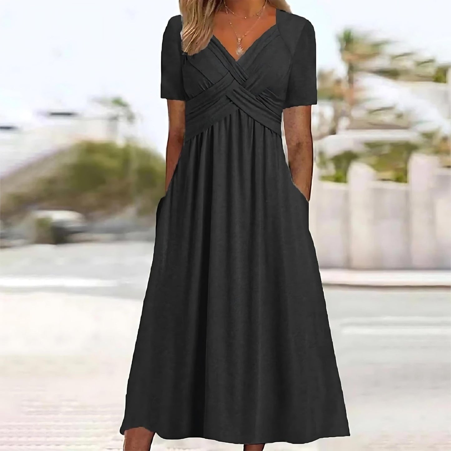 Mila™ - Elegant Midi Dress with Tummy Coverage