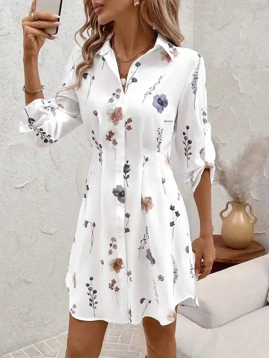 Valeria | Timeless Long-Sleeve Floral Dress