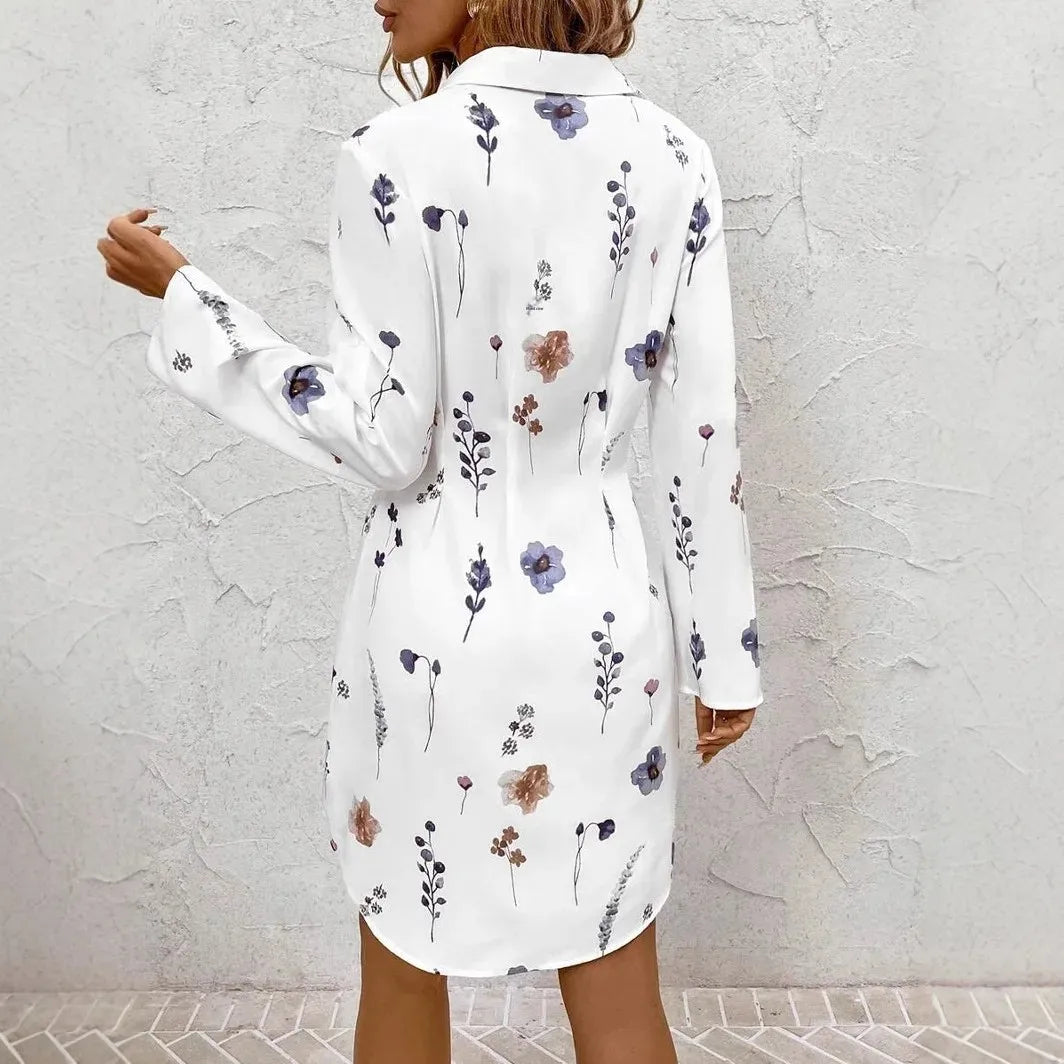 Valeria | Timeless Long-Sleeve Floral Dress