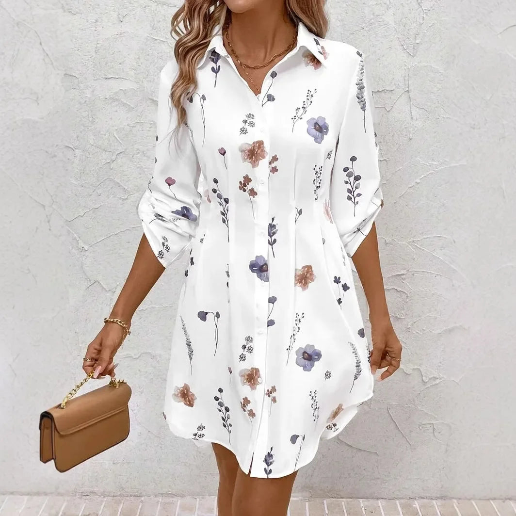 Valeria | Timeless Long-Sleeve Floral Dress