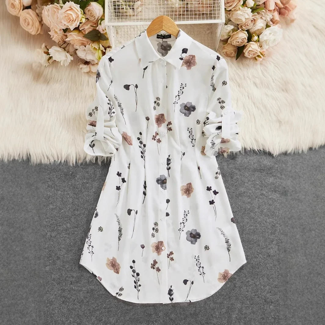 Valeria | Timeless Long-Sleeve Floral Dress
