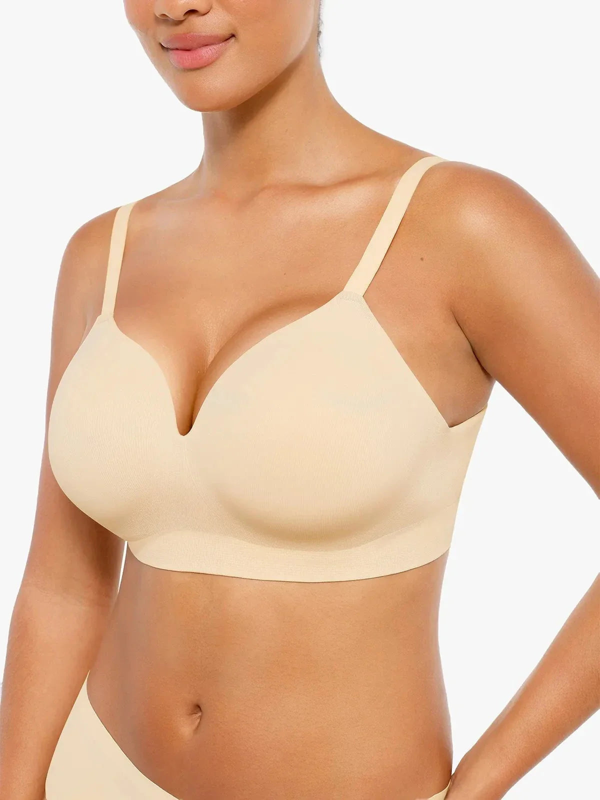 Seamless Wireless V-Neck Push-Up Bra