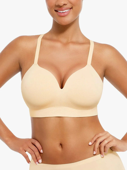 Seamless Wireless V-Neck Push-Up Bra