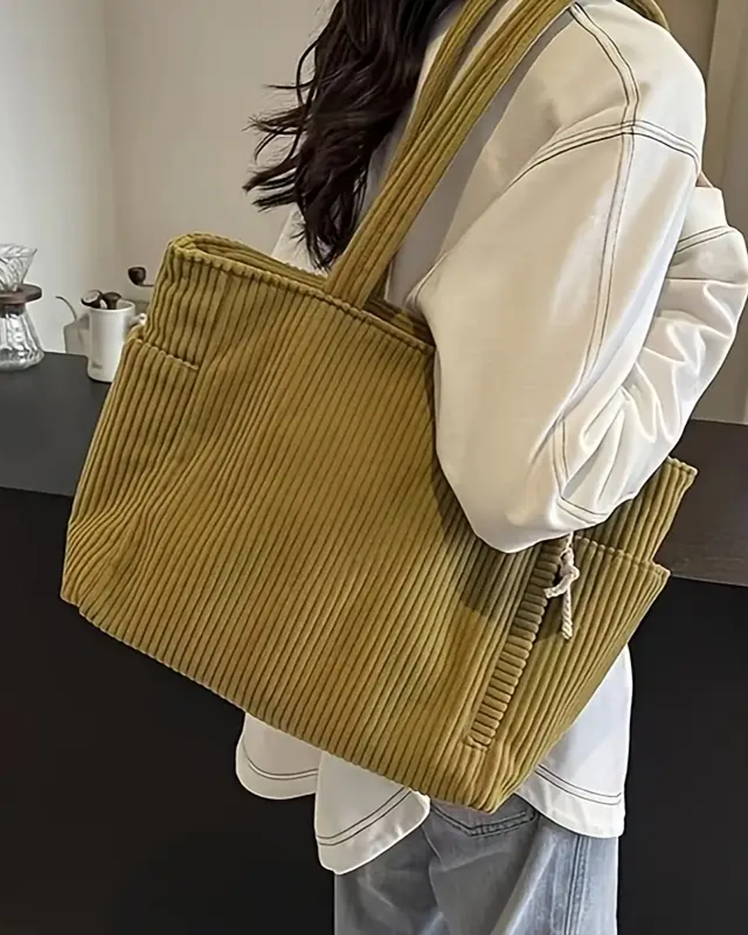 Lysiana Tilda |  Textured Tote with Cord Detail