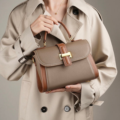 Lysiana | Structured Leather Top Handle Bag
