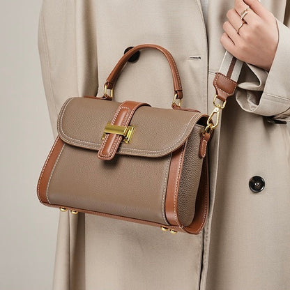 Lysiana | Structured Leather Top Handle Bag