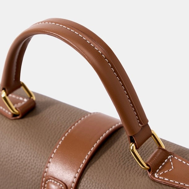 Lysiana | Structured Leather Top Handle Bag