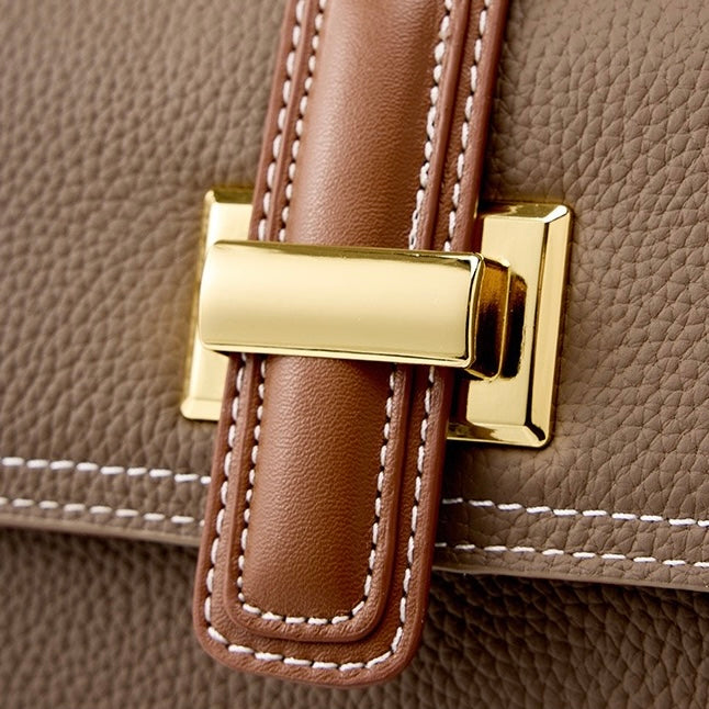 Lysiana | Structured Leather Top Handle Bag