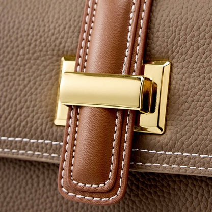 Lysiana | Structured Leather Top Handle Bag
