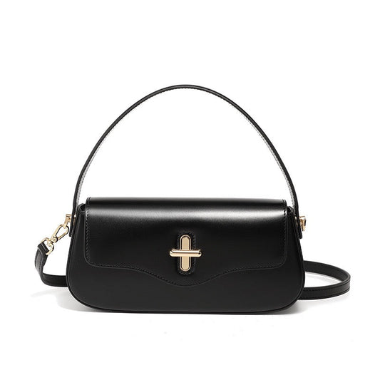 Lysiana | Genuine Leather Baguette Shoulder Bag