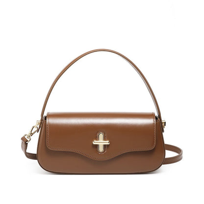 Lysiana | Genuine Leather Baguette Shoulder Bag