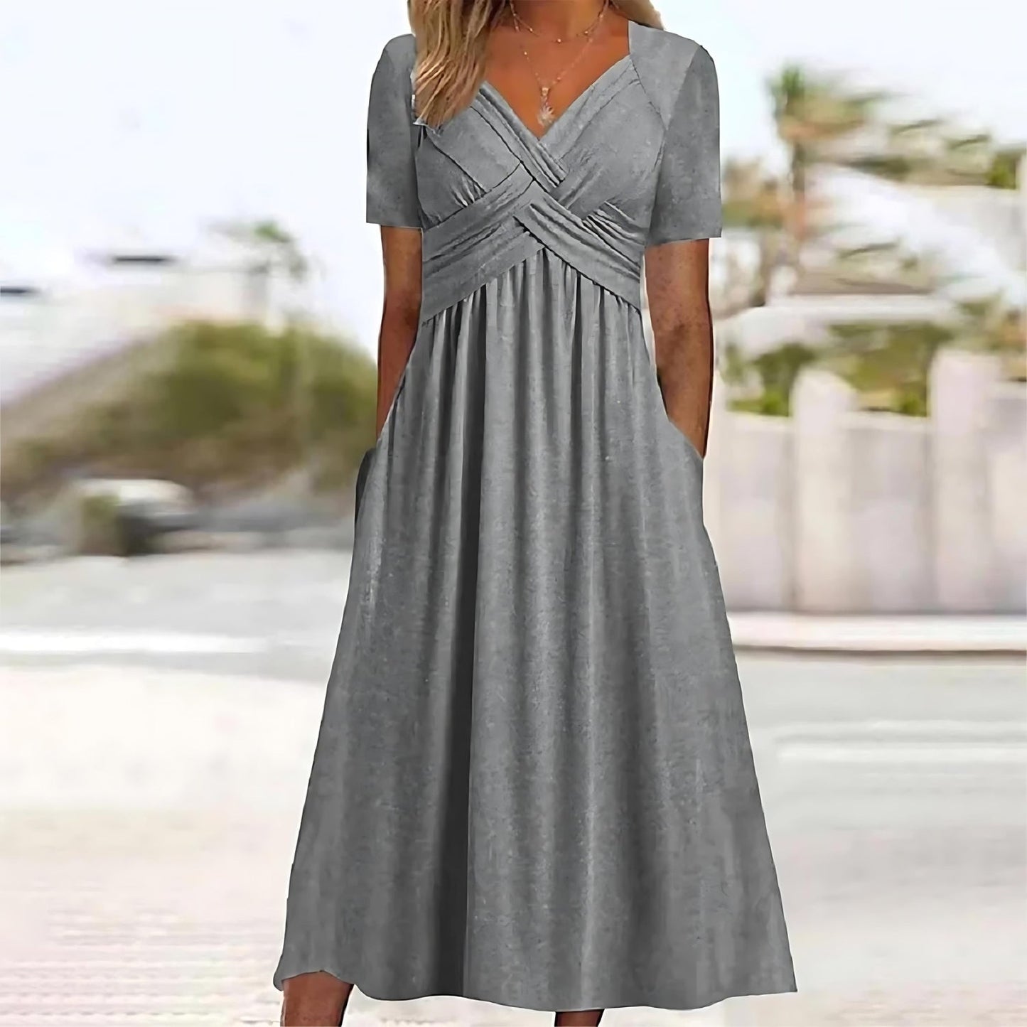 Mila™ - Elegant Midi Dress with Tummy Coverage