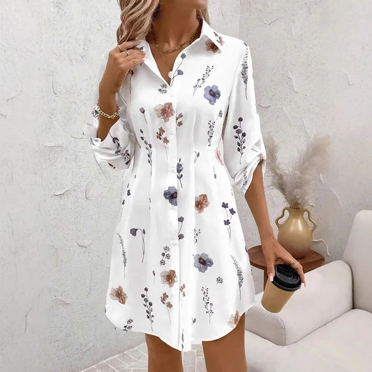 Valeria | Timeless Long-Sleeve Floral Dress