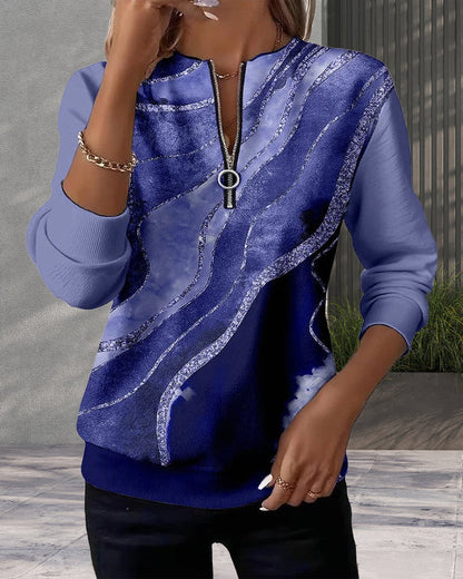 Lera | Half-zip sweatshirt with vintage print