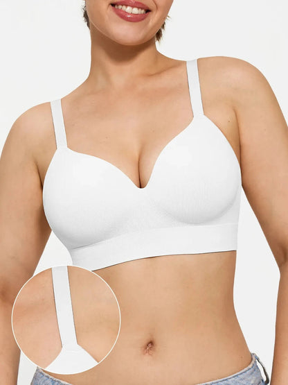 Seamless Wireless V-Neck Push-Up Bra