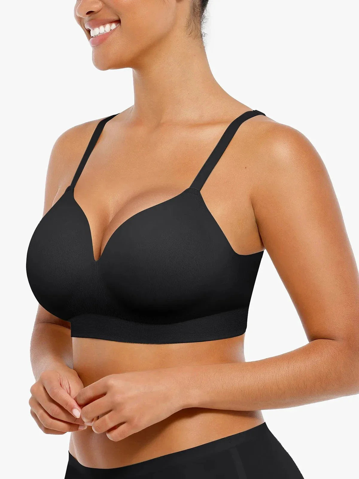 Seamless Wireless V-Neck Push-Up Bra