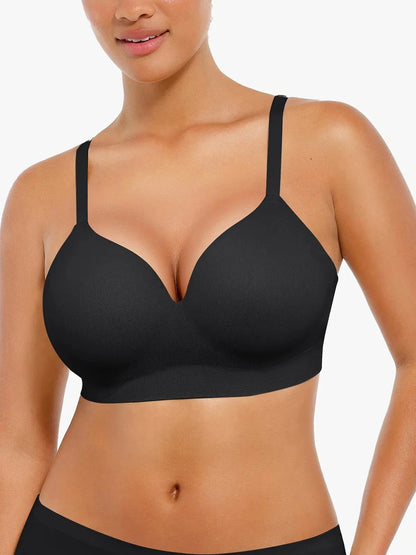 Seamless Wireless V-Neck Push-Up Bra